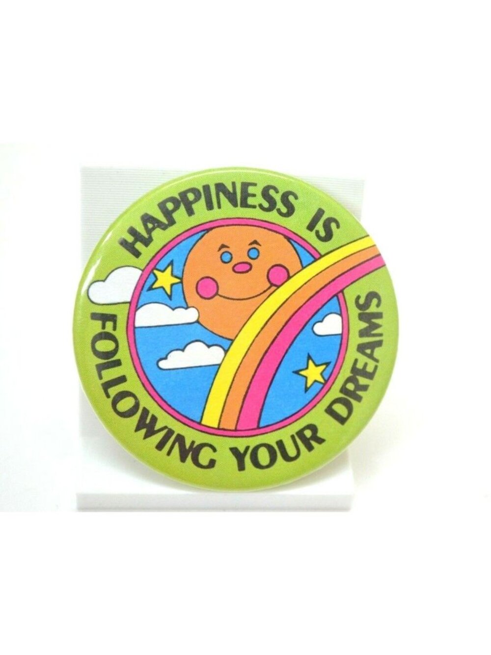 Happiness Following Dreams Pin Button Pinback Rainbow Sky Lapel Hat Bag Gear